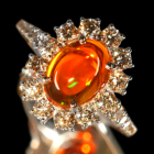 ���L�V�R�Y�t�@�C�A�I�p�[�� 1.3ct �_�C�������h 0.9ct �v���`�i �����O(�w��)