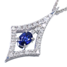 �u���[�T�t�@�C�A 1.0ct �_�C�������h 0.6ct �v���`�i �l�b�N���X