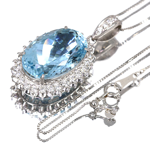 サンタマリアアクアマリン 約15ct ダイヤモンド 1.1ct プラチナ
