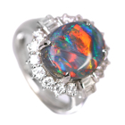 �u���b�N�I�p�[�� 5.6ct �_�C�������h 1.3ct �v���`�i �����O(�w��)