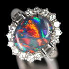 �u���b�N�I�p�[�� 5.6ct �_�C�������h 1.3ct �v���`�i �����O(�w��)