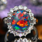 �u���b�N�I�p�[�� 5.6ct �_�C�������h 1.3ct �v���`�i �����O(�w��)