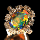 �u���b�N�I�p�[�� 3.5ct �_�C�������h 2.2ct �v���`�i �����O(�w��)