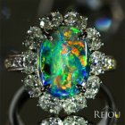 �u���b�N�I�p�[�� 3.5ct �_�C�������h 2.2ct �v���`�i �����O(�w��)