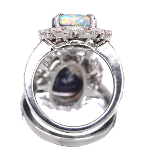 SIZUKU」ブラックオパール 3.5ct ダイヤモンド 2.2ct プラチナ リング