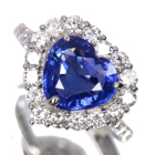 �X�������J�Y�n�[�g�V�F�C�v����M�u���[�T�t�@�C�A 3.5ct �_�C�������h 1.1ct �v���`�i �����O(�w��)