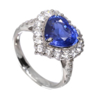 �X�������J�Y�n�[�g�V�F�C�v����M�u���[�T�t�@�C�A 3.5ct �_�C�������h 1.1ct �v���`�i �����O(�w��)