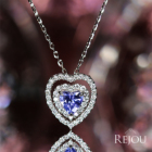 �n�[�g�V�F�C�v����M�J���[�`�F���W�T�t�@�C�A 0.37ct �_�C�������h �v���`�i �l�b�N���X