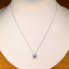 �n�[�g�V�F�C�v����M�J���[�`�F���W�T�t�@�C�A 0.37ct �_�C�������h �v���`�i �l�b�N���X