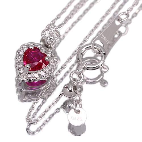 ハートシェイプルビー 0.32ct ダイヤモンド ホワイトゴールド