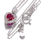 �n�[�g�V�F�C�v���r�[ 0.32ct �_�C�������h �z���C�g�S�[���h �l�b�N���X