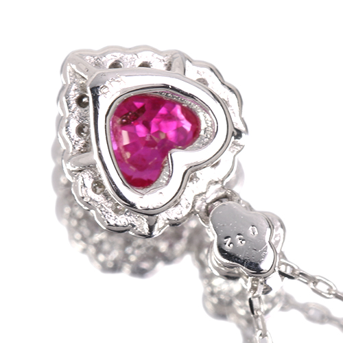 ハートシェイプルビー 0.32ct ダイヤモンド ホワイトゴールド 