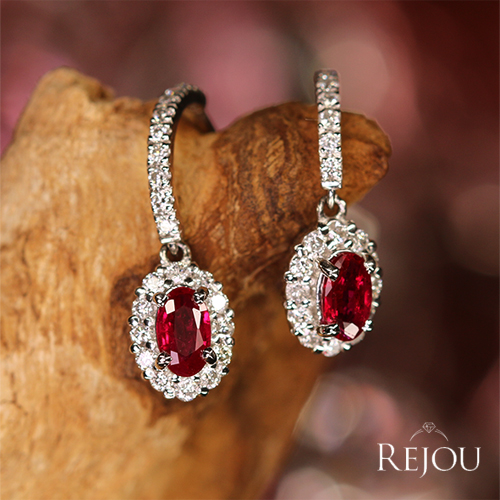 ルビー ダイヤモンド ピアス 両耳用 プラチナ ルビー 0.4ct ダイヤモンド 0.3ct プラチナ ピアス【品質保証書/宝石