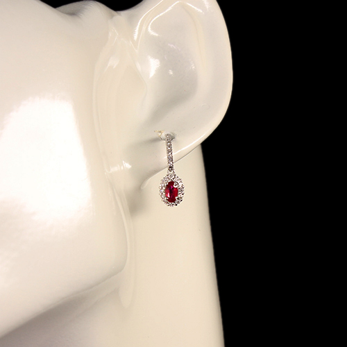 ルビー 0.4ct ダイヤモンド 0.3ct プラチナ ピアス【品質保証書/宝石