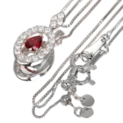 ����M�s�W�����u���b�h���r�[ 0.24ct �_�C�������h 0.2ct �v���`�i �l�b�N���X