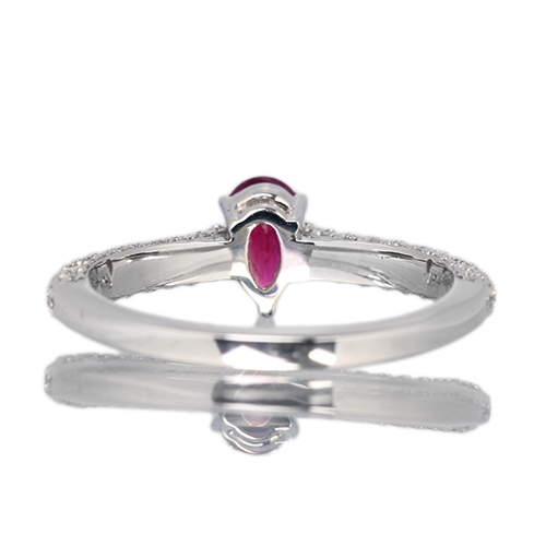 レッドベリル 0.28ct ダイヤモンド 0.47ct プラチナ リング(指輪 レッドベリル 0.28ct ダイヤモンド 0.47ct プラチナ リング(指輪