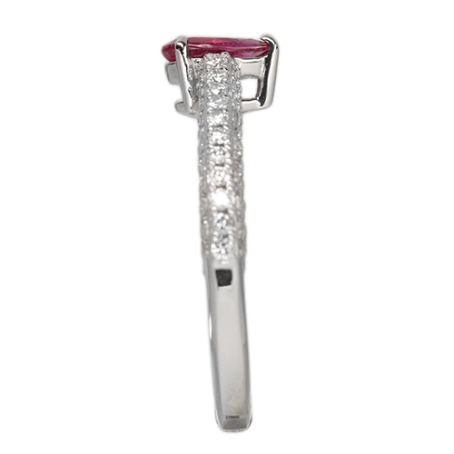 レッドベリル 0.28ct ダイヤモンド 0.47ct プラチナ リング(指輪