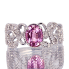 ����M�s���N�T�t�@�C�A 1.1ct �n�[�g�A���h�L���[�s�b�h�_�C�������h(H&C) �v���`�i �����O(�w��)