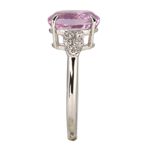クンツァイト 3.5ct ダイヤモンド プラチナ リング(指輪)【品質保証書