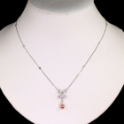 �ySIZUKU�z�p�p���`�A�T�t�@�C�A 0.26ct ���[�Y�J�b�g�_�C�������h 0.52ct �_�C�������h 0.38ct �v���`�i �s���N�S�[���h �l�b�N���X