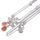 �ySIZUKU�z�p�p���`�A�T�t�@�C�A 0.26ct ���[�Y�J�b�g�_�C�������h 0.52ct �_�C�������h 0.38ct �v���`�i �s���N�S�[���h �l�b�N���X