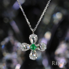 �ySIZUKU�z�G�������h ��0.1ct ���[�Y�J�b�g�_�C�������h 0.53ct �_�C�������h 0.16ct �v���`�i �l�b�N���X