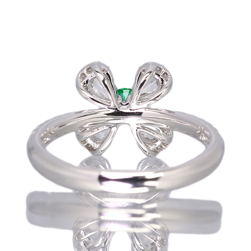 SIZUKU」エメラルド 約0.1ct ローズカットダイヤモンド 0.35ct