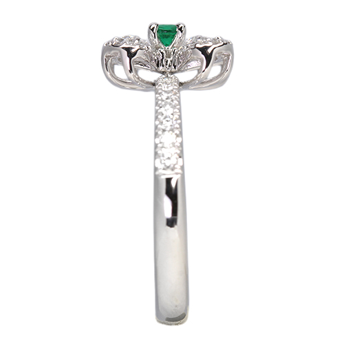 SIZUKU」エメラルド 約0.1ct ローズカットダイヤモンド 0.35ct