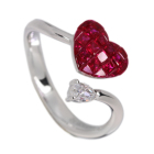 �ySIZUKU�z���r�[ 1.48ct ���[�Y�J�b�g�_�C�������h 0.1ct �z���C�g�S�[���h �����O(�w��)