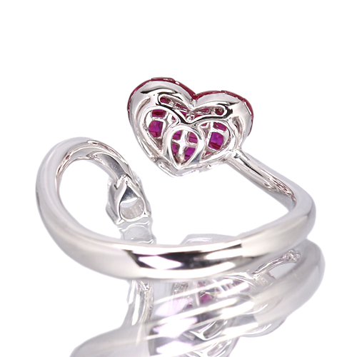 【希少 入手困難】特大 シトリン ルース ジュエリー カット ハイクオリティ ！ SIZUKU」ルビー 1.48ct ローズカットダイヤモンド 0.1ct ホワイト