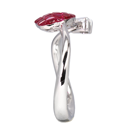 SIZUKU」ルビー 1.48ct ローズカットダイヤモンド 0.1ct ホワイト