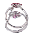 �ySIZUKU�z���r�[ 1.48ct ���[�Y�J�b�g�_�C�������h 0.1ct �z���C�g�S�[���h �����O(�w��)