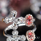 �ySIZUKU�z�p�p���`�A�T�t�@�C�A 0.2ct ���[�Y�J�b�g�_�C�������h 0.33ct �_�C�������h 0.16ct �v���`�i �����O(�w��)