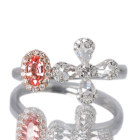 �ySIZUKU�z�p�p���`�A�T�t�@�C�A 0.2ct ���[�Y�J�b�g�_�C�������h 0.33ct �_�C�������h 0.16ct �v���`�i �����O(�w��)