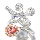 �ySIZUKU�z�p�p���`�A�T�t�@�C�A 0.23ct ���[�Y�J�b�g�_�C�������h 0.4ct �_�C�������h 0.4ct �v���`�i �s���N�S�[���h �����O(�w��)