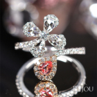 �ySIZUKU�z�p�p���`�A�T�t�@�C�A 0.23ct ���[�Y�J�b�g�_�C�������h 0.4ct �_�C�������h 0.4ct �v���`�i �s���N�S�[���h �����O(�w��)