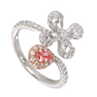 �ySIZUKU�z�p�p���`�A�T�t�@�C�A 0.23ct ���[�Y�J�b�g�_�C�������h 0.4ct �_�C�������h 0.4ct �v���`�i �s���N�S�[���h �����O(�w��)