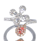 �ySIZUKU�z�p�p���`�A�T�t�@�C�A 0.23ct ���[�Y�J�b�g�_�C�������h 0.4ct �_�C�������h 0.4ct �v���`�i �s���N�S�[���h �����O(�w��)