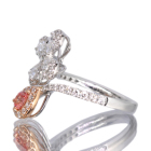 �ySIZUKU�z�p�p���`�A�T�t�@�C�A 0.23ct ���[�Y�J�b�g�_�C�������h 0.4ct �_�C�������h 0.4ct �v���`�i �s���N�S�[���h �����O(�w��)