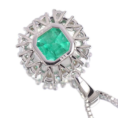 エメラルド 約3.6ct ダイヤモンド 約1ct プラチナ ネックレス【品質