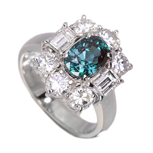 アレキサンドライト 2.0ct ダイヤモンド 1.8ct プラチナ リング(指輪