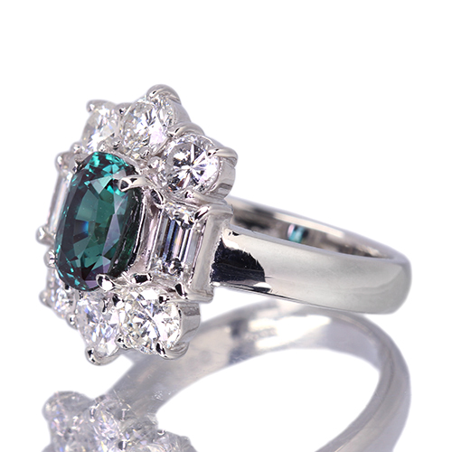 アレキサンドライト 2.0ct ダイヤモンド 1.8ct プラチナ リング(指輪