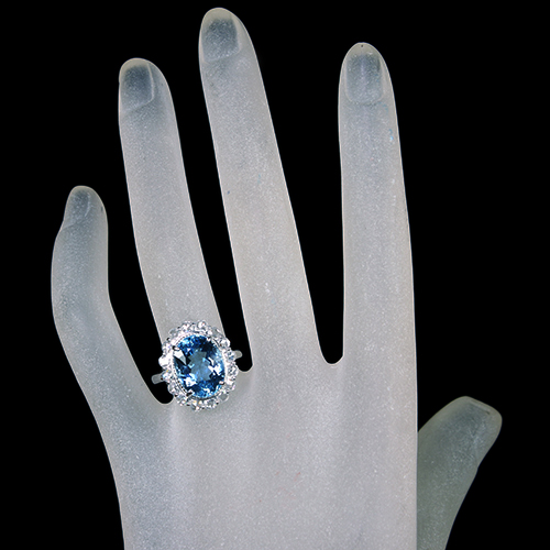 サンタマリアアクアマリン 5.6ct ローズカットダイヤモンド 0.6ct