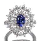 �R�[���t�����[�u���[�T�t�@�C�A 1.1ct �_�C�������h �v���`�i �����O(�w��)