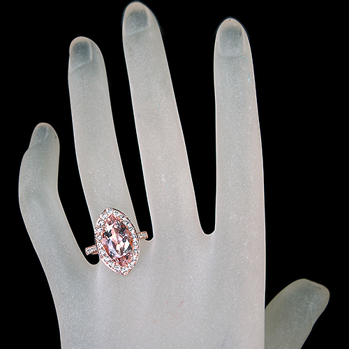 モルガナイト 3.8ct ダイヤモンド 約1ct ピンクゴールド リング(指輪