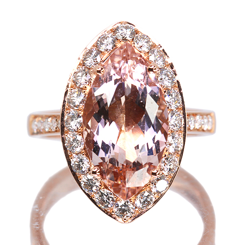 モルガナイト 3.8ct ダイヤモンド 約1ct ピンクゴールド リング(指輪