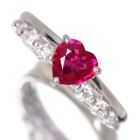 �n�[�g�V�F�C�v���r�[ 0.6ct �_�C�������h 0.2ct �v���`�i �����O(�w��)