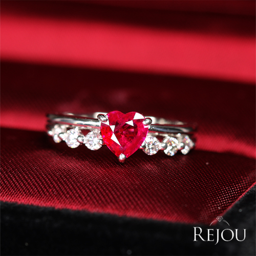 第471回抽選販売＞ハートシェイプルビー 0.6ct ダイヤモンド 0.2ct