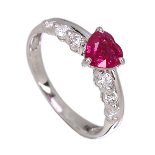 第471回抽選販売＞ハートシェイプルビー 0.6ct ダイヤモンド 0.2ct