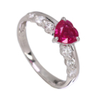 �n�[�g�V�F�C�v���r�[ 0.6ct �_�C�������h 0.2ct �v���`�i �����O(�w��)